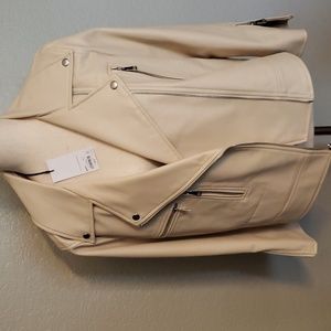 Cream Leather Jacket